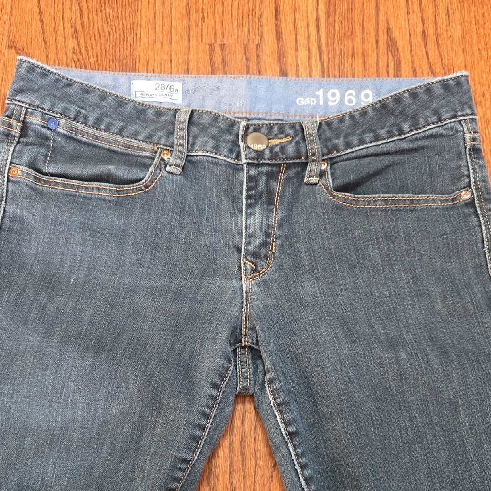 GAP 1969 Size 28/6 Classic 5 Pocket Always Skinny Blue Denim Jeans